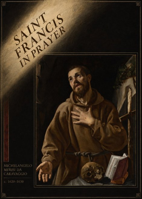 Michelangelo Merisi da Caravaggio Saint Francis in Prayer I No5 - Poszter