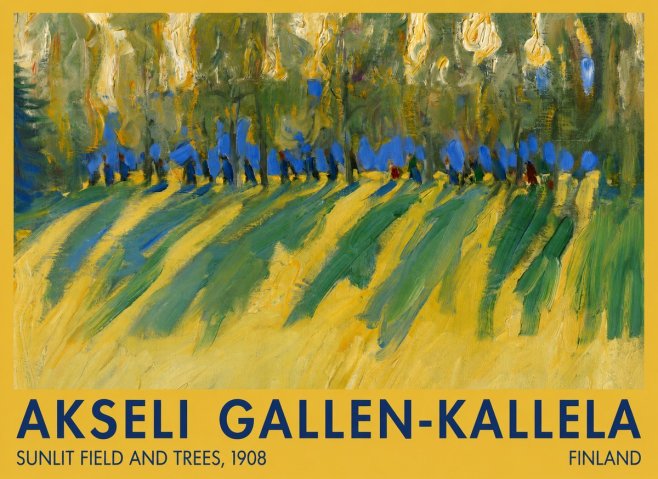 Akseli Gallen-Kallela Sunlit Field and Trees No1 - Poszter