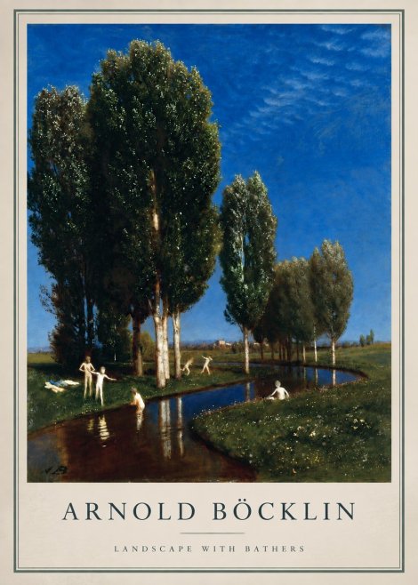 Arnold Böcklin Landscape with Bathers No2 - Poszter