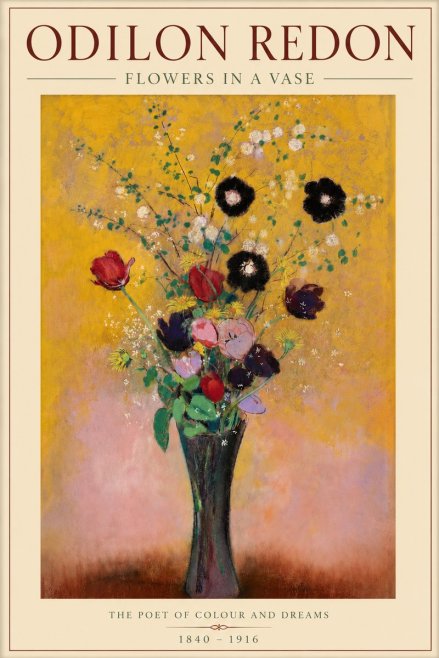 Odilon Redon Flowers in a Vase IV No3 - Poszter