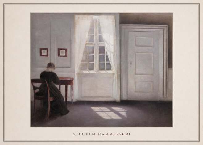 Vilhelm Hammershøi Interior with a Woman from the Back No4 - Poszter