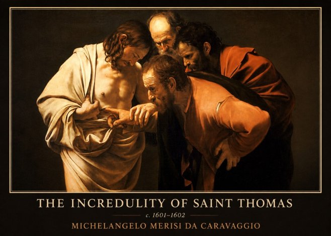 Michelangelo Merisi da Caravaggio The Incredulity of Saint Thomas II No5 - Poszter