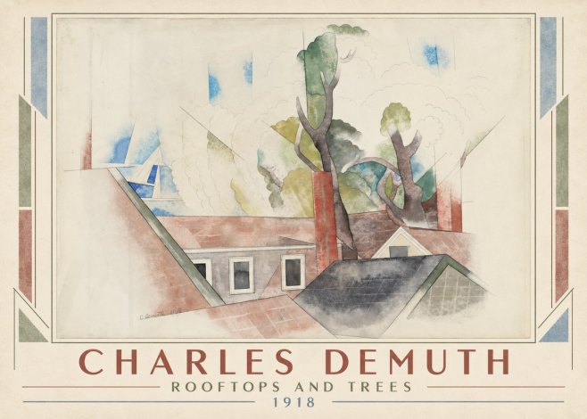 Charles Demuth Rooftops and Trees No1 - Poszter