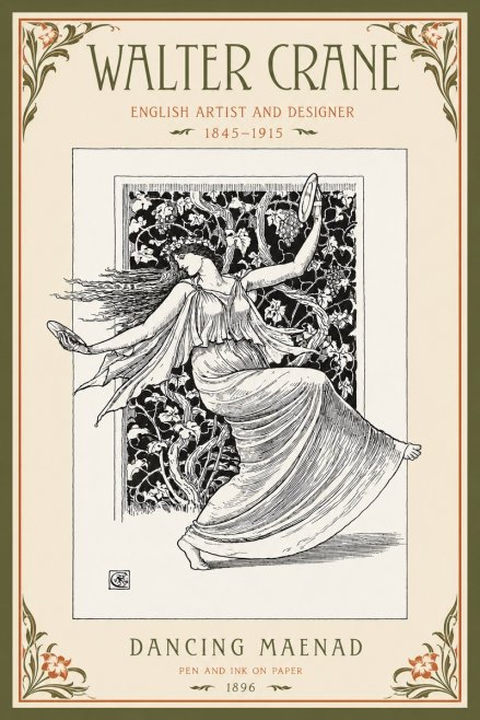 Walter Crane Dancing Maenad No2 - Poszter