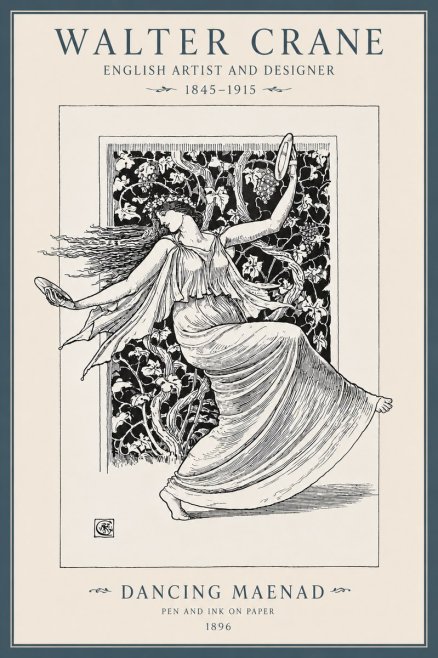 Walter Crane Dancing Maenad No3 - Poszter