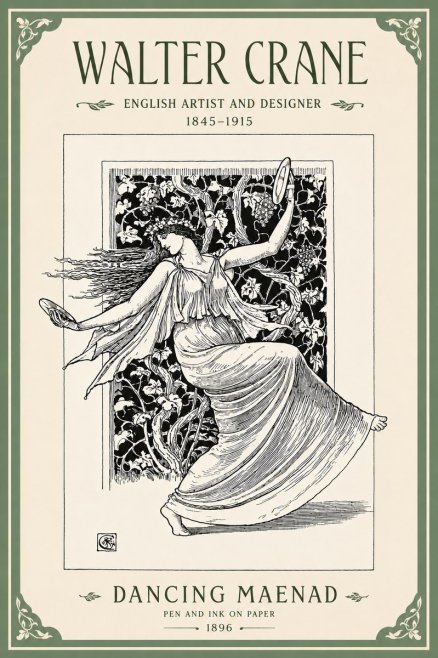Walter Crane Dancing Maenad No4 - Poszter