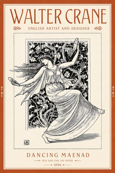 Walter Crane Dancing Maenad No5 - Poszter