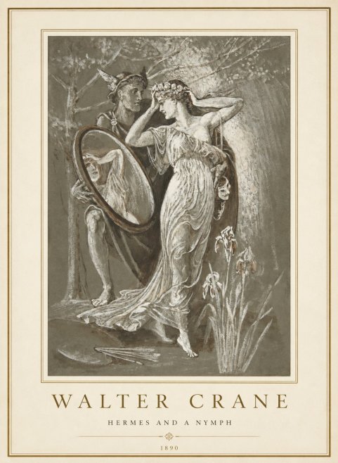 Walter Crane Hermes and a Nymph No1 - Poszter