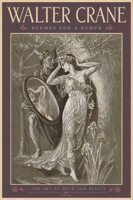 Walter Crane Hermes and a Nymph No5 - Poszter