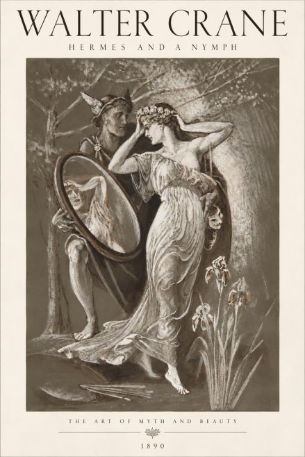 Walter Crane Hermes and a Nymph No6 - Poszter