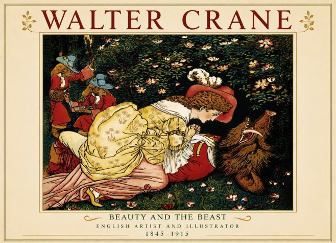 Walter Crane Beauty and the Beast No4 - Poszter