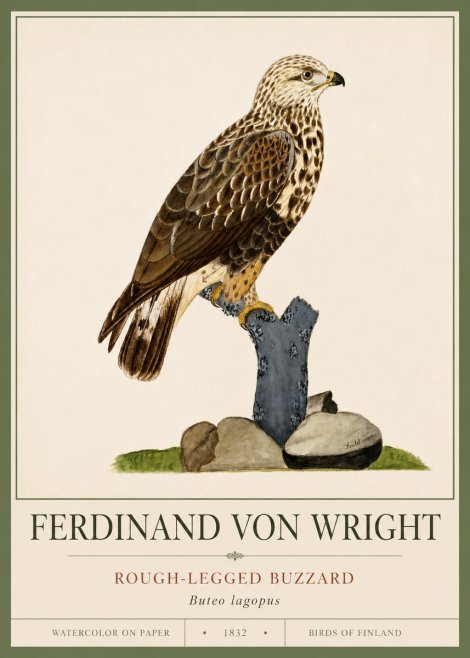 Ferdinand von Wright Rough-legged Buzzard No4 - Poszter