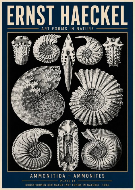 Ernst Haeckel Ammonitida - Ammonites No6 - Poszter