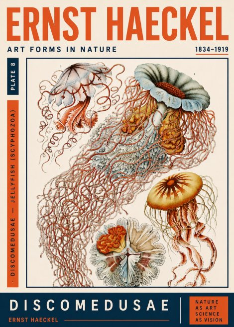Ernst Haeckel Discomedusae — Jellyfish No5 - Poszter