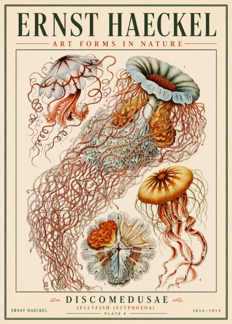 Ernst Haeckel Discomedusae — Jellyfish No6 - Poszter