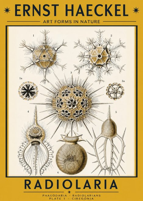 Ernst Haeckel Radiolaria - Plate 1 - Ciregonia No2 - Poszter