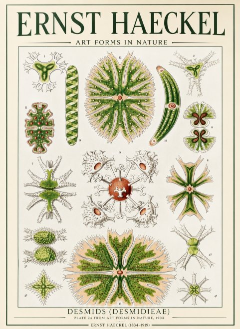 Ernst Haeckel Desmids (Desmidieae) No1 - Poszter