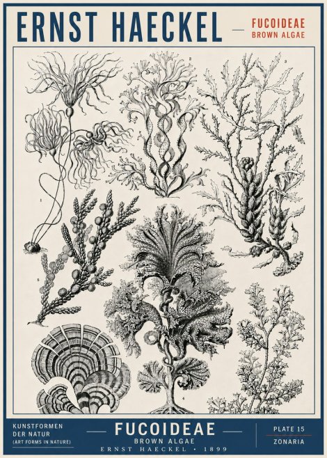 Ernst Haeckel Fucoideae - Brown Algae No5 - Poszter