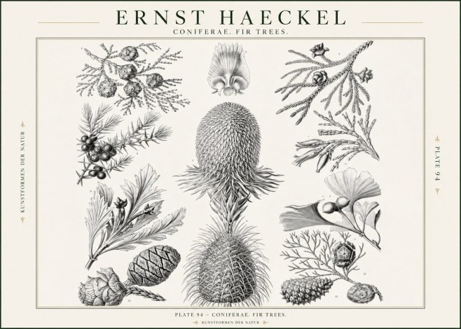 Ernst Haeckel Coniferae. Fir Trees. No1 - Poszter