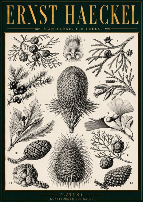 Ernst Haeckel Coniferae. Fir Trees. No4 - Poszter