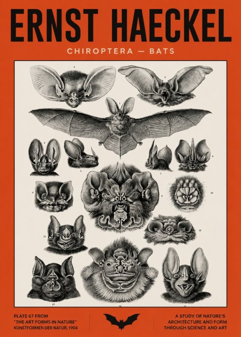 Ernst Haeckel Chiroptera Bats No5 - Poszter