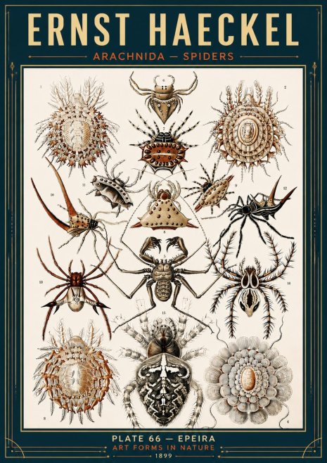 Ernst Haeckel Arachnida — Spiders No6 - Poszter