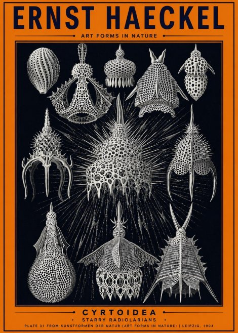 Ernst Haeckel Cyrtoidea - Starry Radiolarians No2 - Poszter