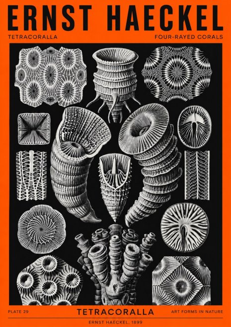 Ernst Haeckel Tetracoralla - Four-rayed Corals No2 - Poszter
