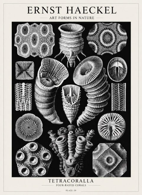 Ernst Haeckel Tetracoralla - Four-rayed Corals No4 - Poszter