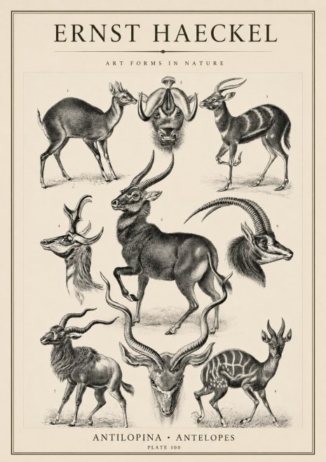 Ernst Haeckel Antelopes No4 - Poszter