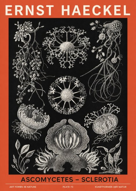 Ernst Haeckel Ascomycetes — Sac Fungi No6 - Poszter