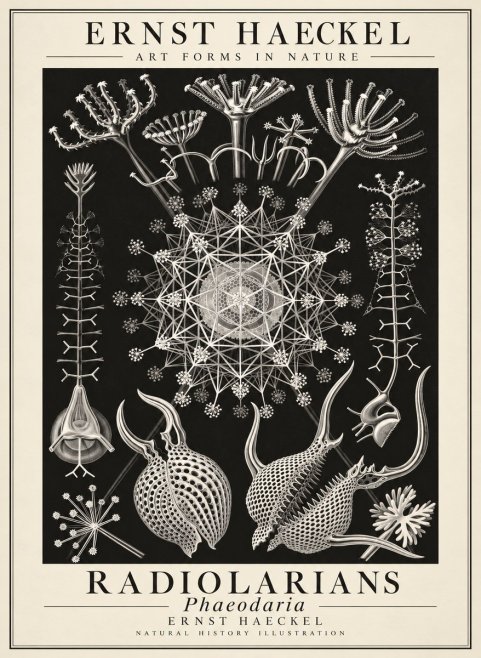 Ernst Haeckel Phaeodaria Radiolarians - Plate 61 No3 - Poszter