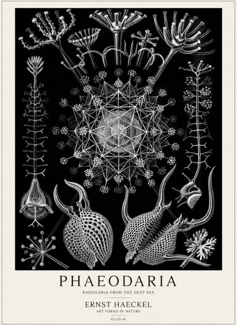 Ernst Haeckel Phaeodaria Radiolarians - Plate 61 No5 - Poszter