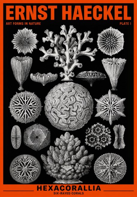 Ernst Haeckel Hexacoralla – Six-rayed Corals No6 - Poszter