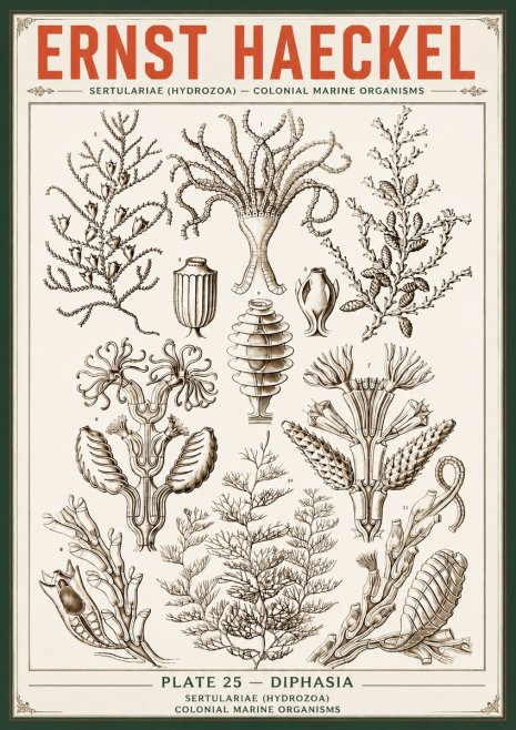 Ernst Haeckel Sertulariidae No6 - Poszter