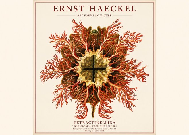 Ernst Haeckel Tetractinellida a Radiolarian from the Deep Sea No1 - Poszter