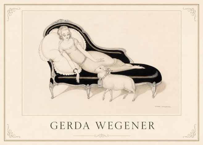 Gerda Wegener Lady with Lamb No1 - Poszter