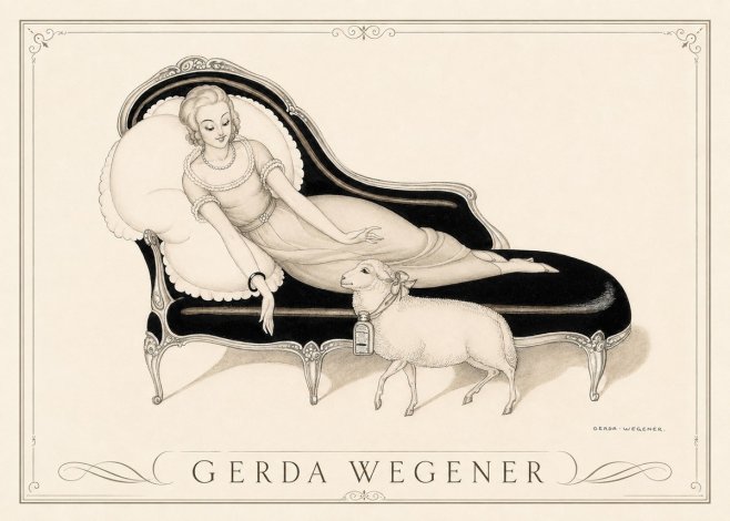 Gerda Wegener Lady with Lamb No3 - Poszter