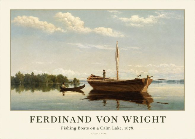 Ferdinand von Wright Fishing Boats on a Calm Lake. 1878. No1 - Poszter