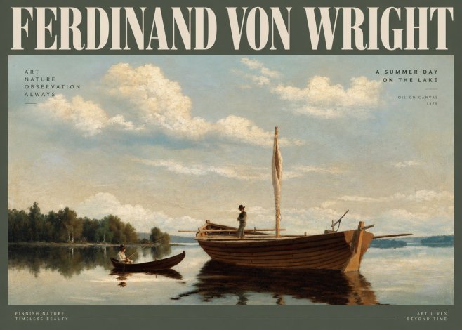 Ferdinand von Wright Fishing Boats on a Calm Lake. 1878. No6 - Poszter
