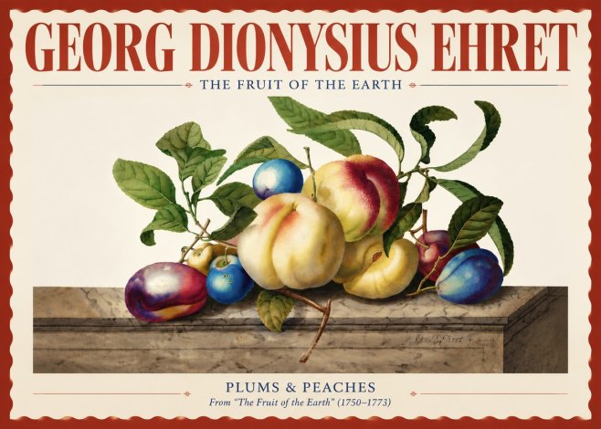 Georg Dionysius Ehret Plums & Peaches No4 - Poszter
