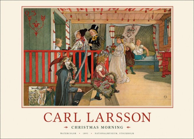 Carl Larsson Children Bringing Flowers No3 - Poszter