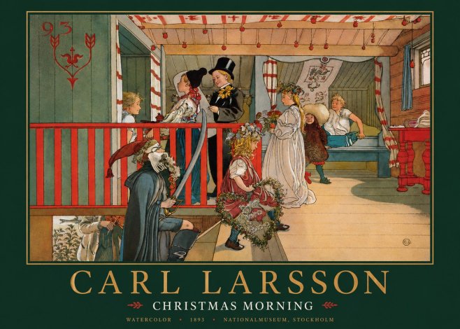 Carl Larsson Children Bringing Flowers No5 - Poszter