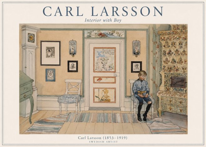 Carl Larsson Interior with Boy No1 - Poszter