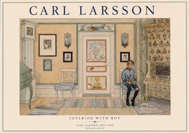 Carl Larsson Interior with Boy No3 - Poszter