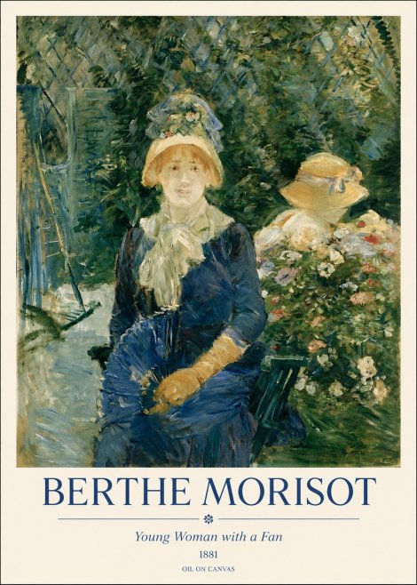 Berthe Morisot Young Woman with a Fan II No1 - Poszter