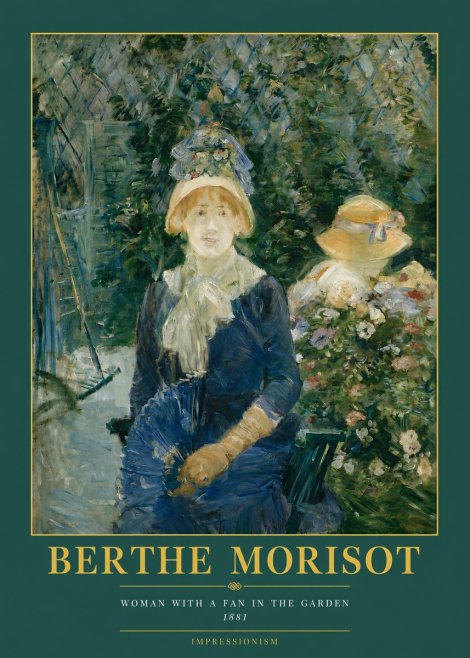 Berthe Morisot Young Woman with a Fan II No3 - Poszter