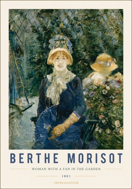 Berthe Morisot Young Woman with a Fan II No5 - Poszter