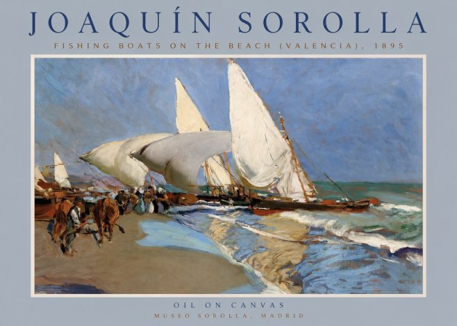 Sorolla Fishing Boats on the Beach (Valencia), 1895 No2 - Poszter