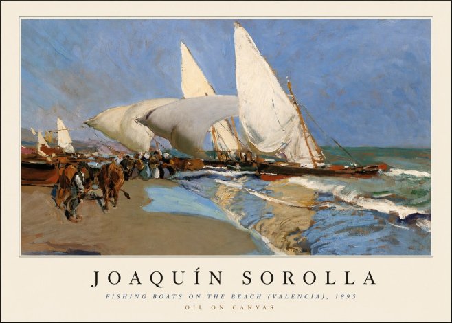 Sorolla Fishing Boats on the Beach (Valencia), 1895 No3 - Poszter